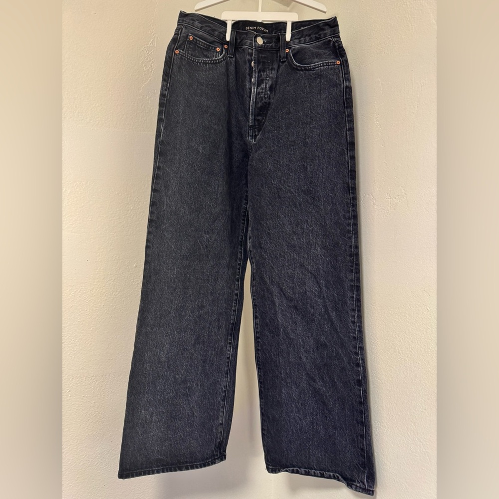 Denim Forum Black Farrah high rise wide leg
